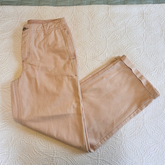 Free People Pants - Free People 5 Button Fly Folded Hem Khaki Pants Sz 25